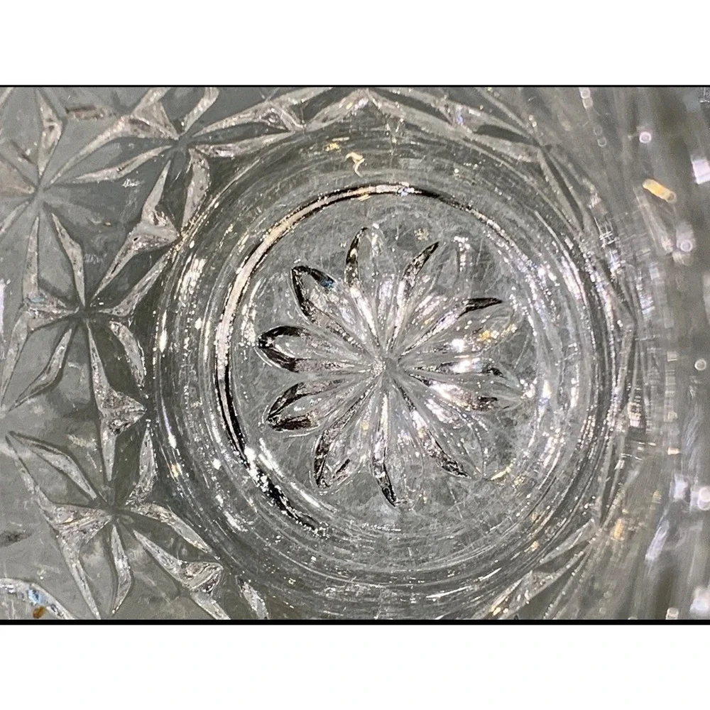Anchor Hocking Arlington Punch Cups Set of 4 Clear Glass Starburst 6oz